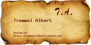 Tremmel Albert névjegykártya